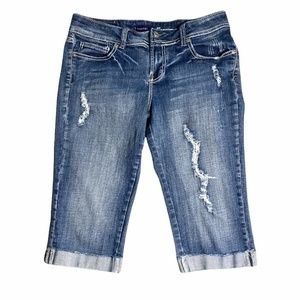 Vigoss Destroyed Cuffed Capri Jeans Sz. 7‎ Juniors